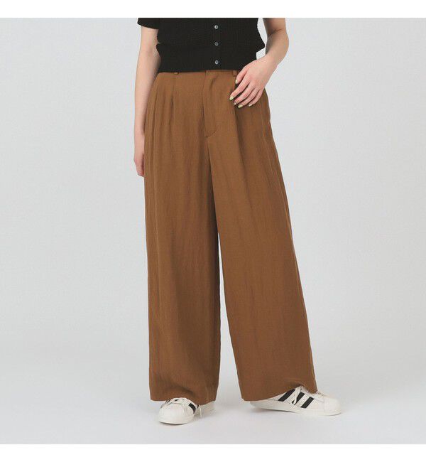 Ray BEAMS 「ワイド ストレート 2タック パンツ」|チノ|BROWN