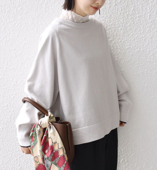 SHIPS for women「〈手洗い可能〉コットン カシミヤ混 スカラップヘム ボートネック プルオーバー」|ニット・セーター|