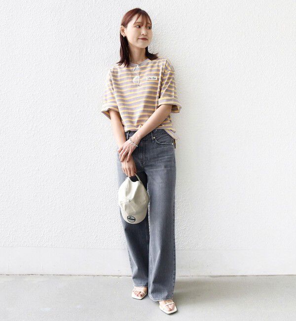 SHIPS for women「【WEB限定】マルチ ボーダー 5分袖 TEE」|Tシャツ・カットソー|