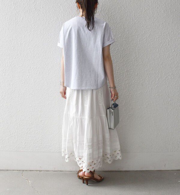 SHIPS any「《一部追加予約》【SHIPS any別注】THE KNiTS:〈洗濯機可能〉ラウンドヘム プリント ショート TEE」|Tシャツ・カットソー|