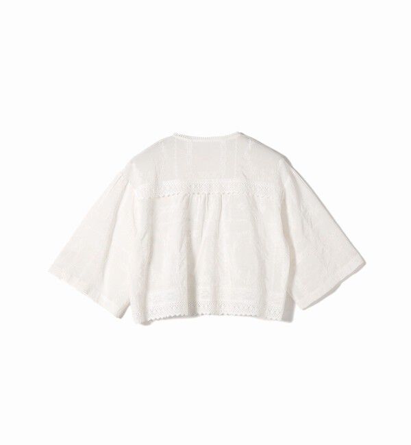 SHIPS for women「《一部追加予約》〈手洗い可能〉パッチワーク レース ショート スリーブ 羽織 ブラウス」|シャツ・ブラウス|