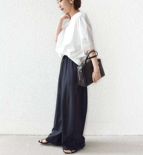 SHIPS for women「〈接触冷感 / 手洗い可能〉裾 バルーン シアー ドッキング プルオーバー」|Tシャツ・カットソー|