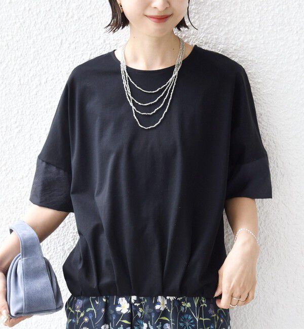 SHIPS for women「〈接触冷感 / 手洗い可能〉裾 バルーン シアー ドッキング プルオーバー」|Tシャツ・カットソー|