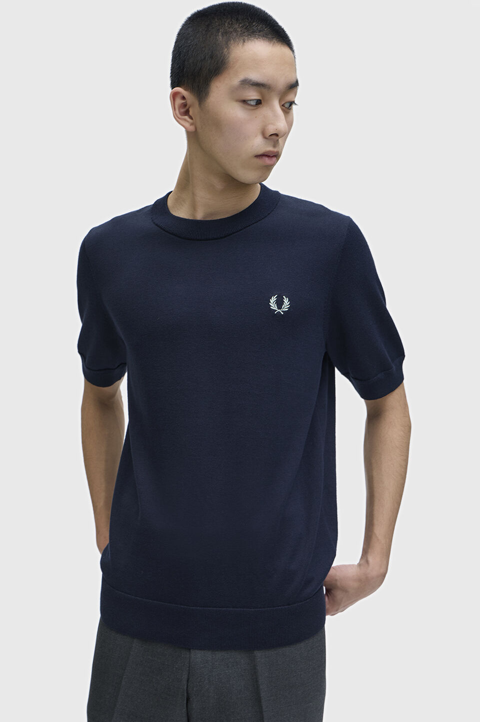 FRED PERRY 「Cotton Knitted T-Shirt」|ポロシャツ|NAVY