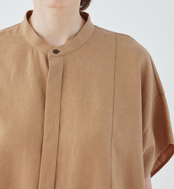 GALERIE VIE「【一部WEB先行予約】フレンチリネン スタンドカラーシャツ」|シャツ・ブラウス|