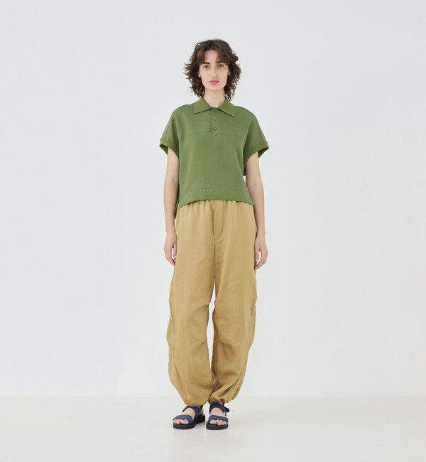 GALERIE VIE「【WEB先行予約】リブコンビフレンチリネン ポロカラーブラウス」|シャツ・ブラウス|