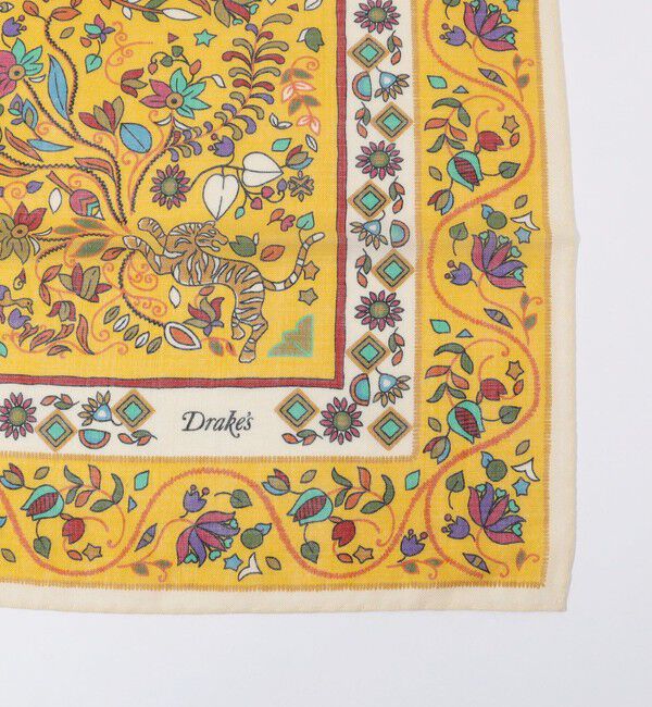 TOMORROWLAND GOODS「Drake's TIGER GARDEN PRINT BANDANA ウールシルクプリントスカーフ」|バンダナ・スカーフ|