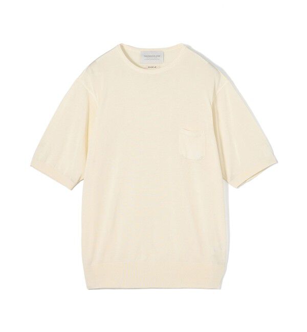 TOMORROWLAND MENS「TOMORROWLAND tricot プライムシルク ハーフスリーブ ニット」|ニット・セーター|11 オフホワイト