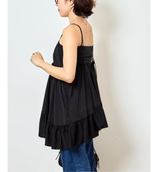  「SATIN RUFFLE MINI DRESS：ワンピース」|ワンピース|