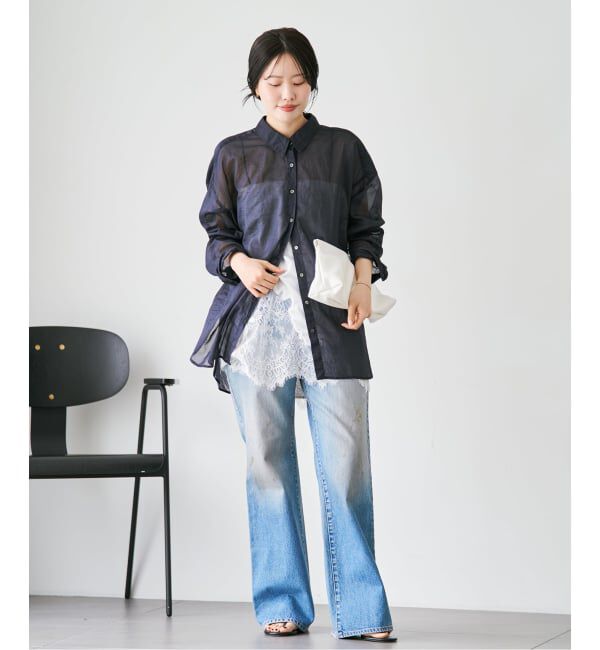 Plage「《追加予約》fluffy sheer シャツ 2」|シャツ・ブラウス|