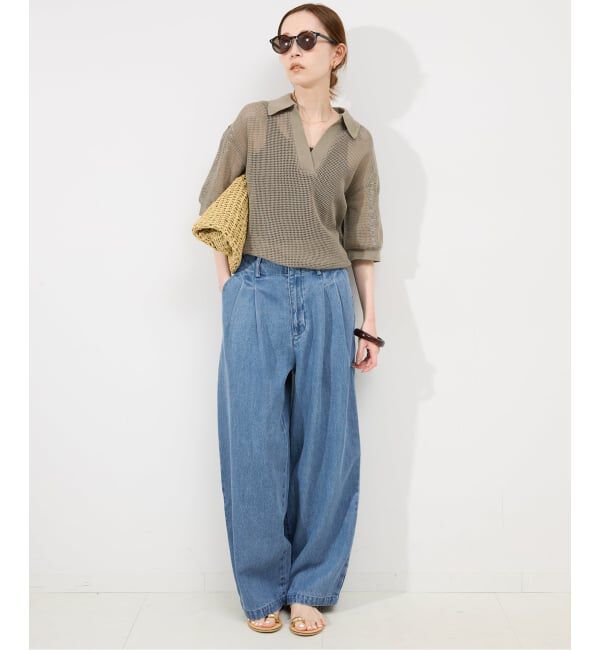 SLOBE IENA「《4サイズ展開/追加3》LEDENIM TUCK TROUSERデニム」|デニム|