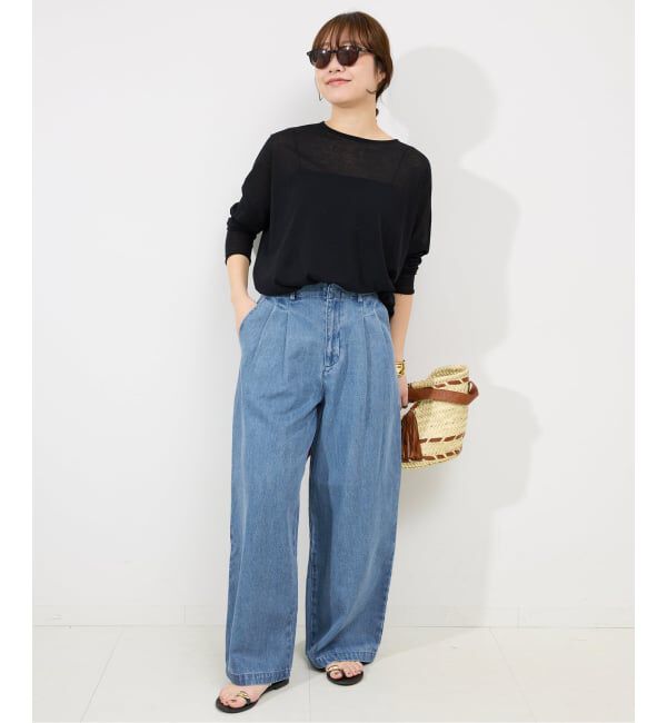 SLOBE IENA「《4サイズ展開/追加3》LEDENIM TUCK TROUSERデニム」|デニム|