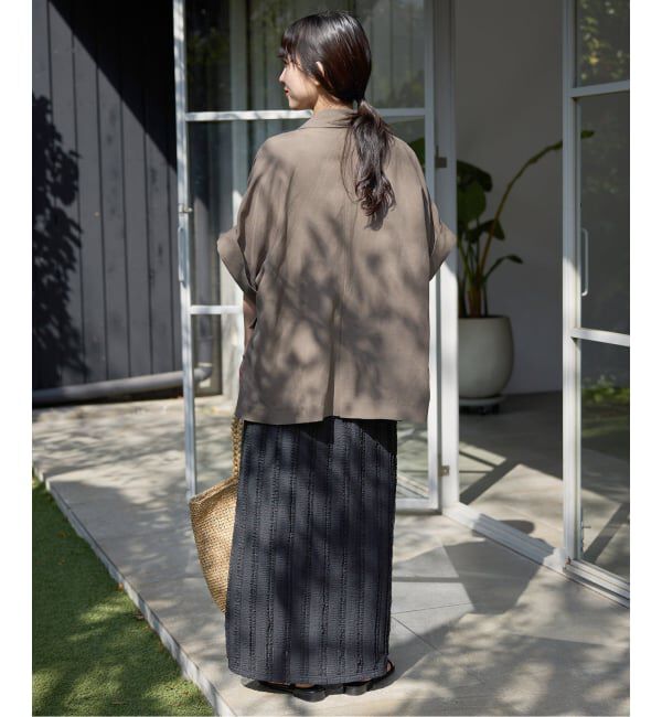 SLOBE IENA「《セットアップ対応可》リネン混ハーフスリーブジャケット」|その他|