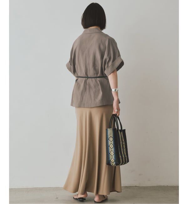 SLOBE IENA「《セットアップ対応可》リネン混ハーフスリーブジャケット」|その他|