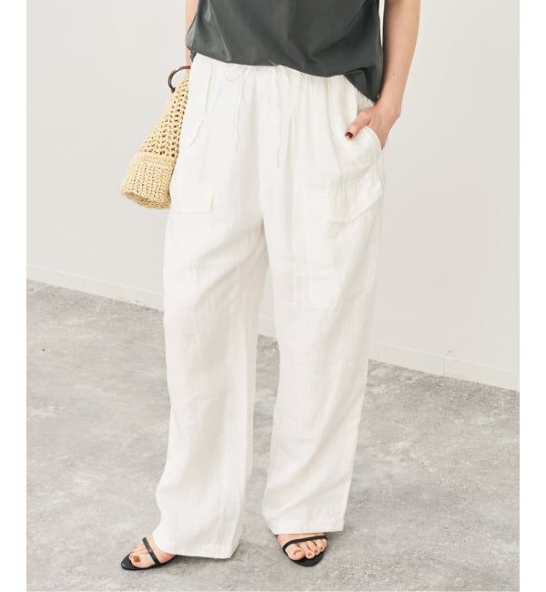 Spick and Span「《予約》TICCA  / ティッカ リネンカーゴパンツ」|カーゴ|ホワイト
