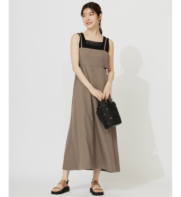 ANY SIS「【洗える・2SET】カットデザインスタイルアップ ワンピース&times;ニット」|スーツ|