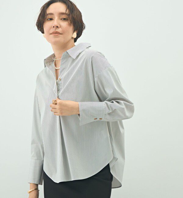 NOLLEY'S sophi「ウォッシャブルブロードメタル釦スキッパーシャツ」|シャツ・ブラウス|ホワイト系その他2