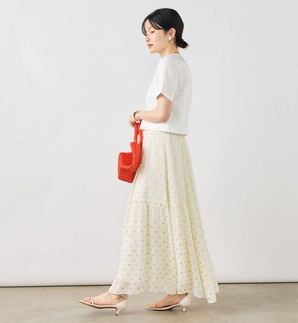 NOLLEY'S sophi「《手洗い可能》W&Wショート丈ロゴTシャツ」|Tシャツ・カットソー|