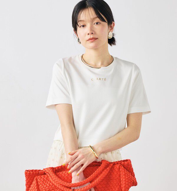 NOLLEY'S sophi「《手洗い可能》W&Wショート丈ロゴTシャツ」|Tシャツ・カットソー|