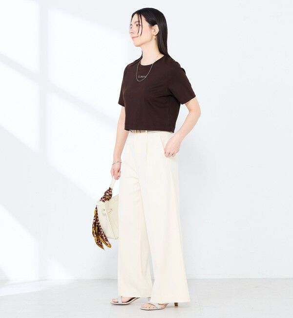 NOLLEY'S sophi「《手洗い可能》W&Wショート丈ロゴTシャツ」|Tシャツ・カットソー|