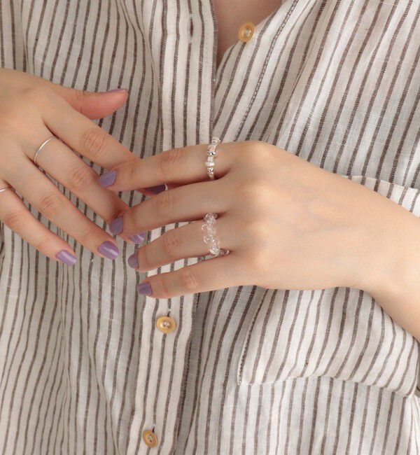 fredy emue「クリアビーズ＆メタルリングセット」|リング|