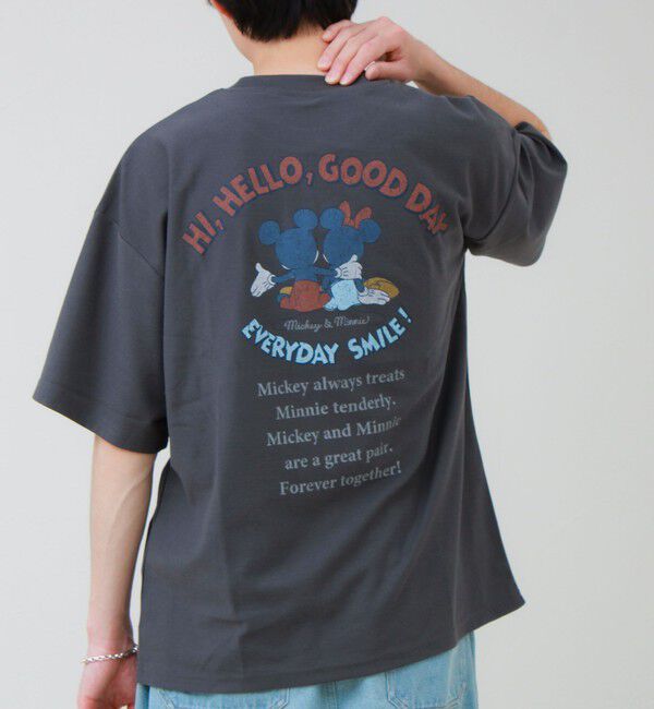 GLOSTER「【ユニセックスで着れる】梨地ミッキー＆ミニープリント Tシャツ」|Tシャツ・カットソー|