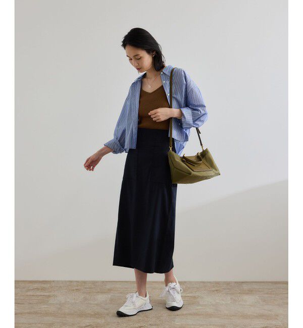 ROPE「【洗える】コットンシアークロップドシャツブラウス」|シャツ・ブラウス|
