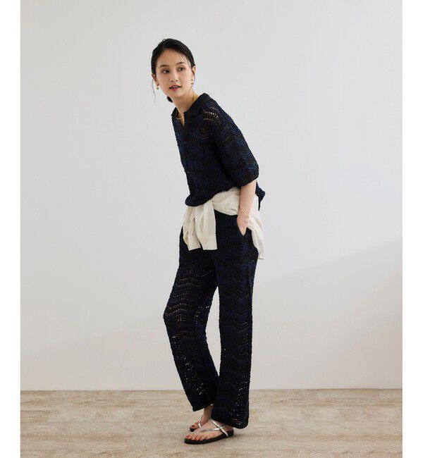 ROPE「【COOHEM（コーヘン）】ZIGZAG SUKASHI KNIT PANTS【WEB・一部店舗限定】【一部別注カラー】/洗える」|チノ|