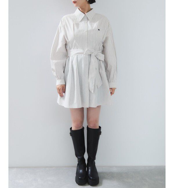 VIS「【POLO BCS】VIS別注ウエストタックフレアワンピース/WEB限定」|ワンピース|
