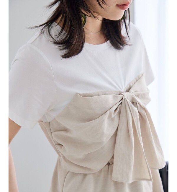 VIS「美easyリネンライクリボンビスチェトップス/イージーケア・接触冷感・セットアップ対応」|Tシャツ・カットソー|