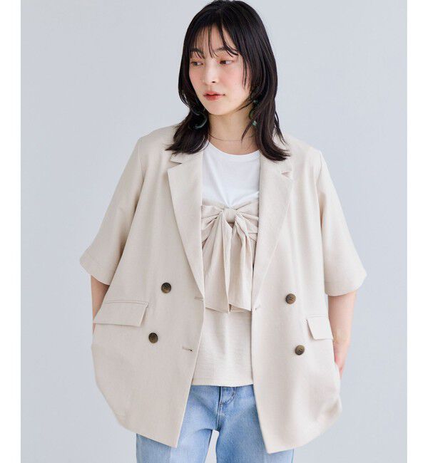 VIS「美easyリネンライクリボンビスチェトップス/イージーケア・接触冷感・セットアップ対応」|Tシャツ・カットソー|