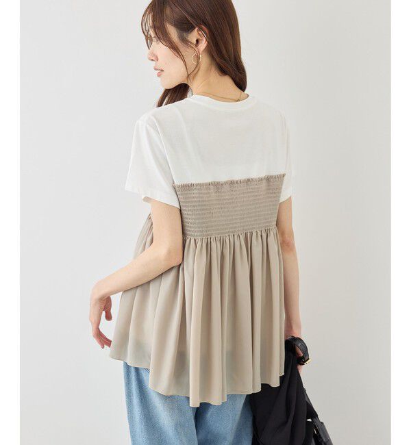 Rope&rsquo;Picnic「シャーリングドッキングハーフスリーブカットソー」|Tシャツ・カットソー|
