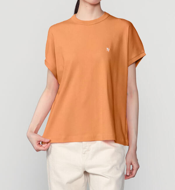 GYMPHLEX「Gymphlex | コットン クルーネックキャップスリーブTシャツ WOMEN」|Tシャツ・カットソー|ORANGE