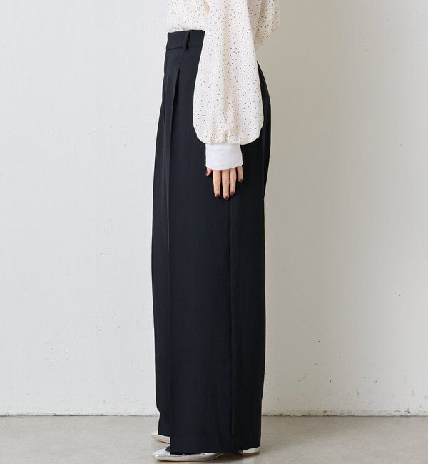  「《マイナス3kg見え/サイズ展開豊富》ジャージワイドパンツ」|スラックス|