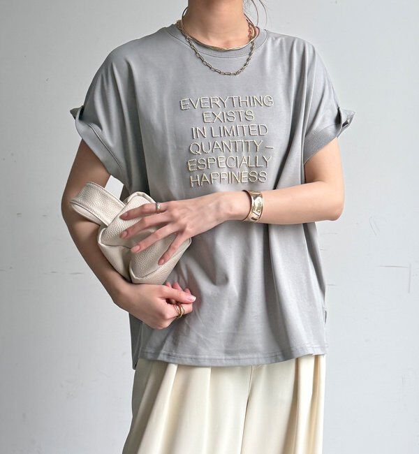  「【WEB限定】ロゴ刺繍プルオーバー」|Tシャツ・カットソー|グレー