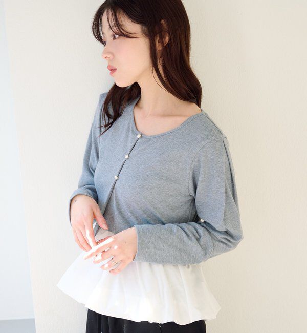  「【ボーダー&無地】バルーンキャミカーデSET」|Tシャツ・カットソー|