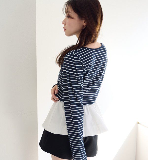  「【ボーダー&無地】バルーンキャミカーデSET」|Tシャツ・カットソー|