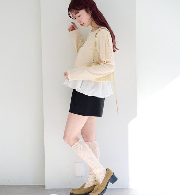  「【ボーダー&無地】バルーンキャミカーデSET」|Tシャツ・カットソー|