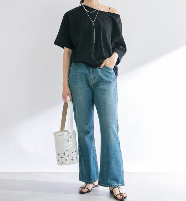  「【A・MONN】【吸水速乾/接触冷感】オープンネックTee」|Tシャツ・カットソー|