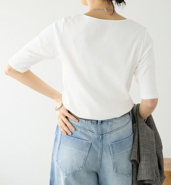  「【接触冷感/透湿/紫外線防止】5分袖フライスTee」|Tシャツ・カットソー|