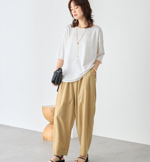  「【待望の半袖が登場！】ハーフスリーブキュプラカットプルオーバー」|Tシャツ・カットソー|