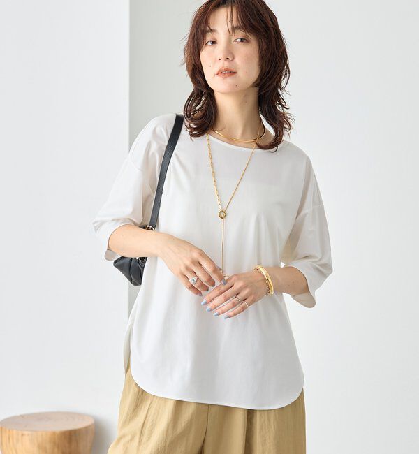  「【待望の半袖が登場！】ハーフスリーブキュプラカットプルオーバー」|Tシャツ・カットソー|