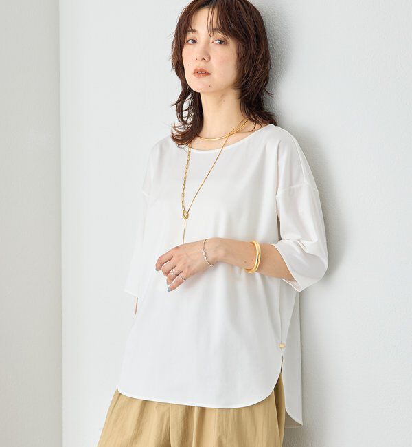  「【待望の半袖が登場！】ハーフスリーブキュプラカットプルオーバー」|Tシャツ・カットソー|