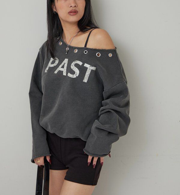  「アイレットオフショルロゴスウェット」|Tシャツ・カットソー|