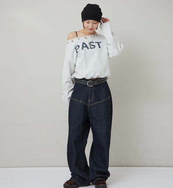  「アイレットオフショルロゴスウェット」|Tシャツ・カットソー|