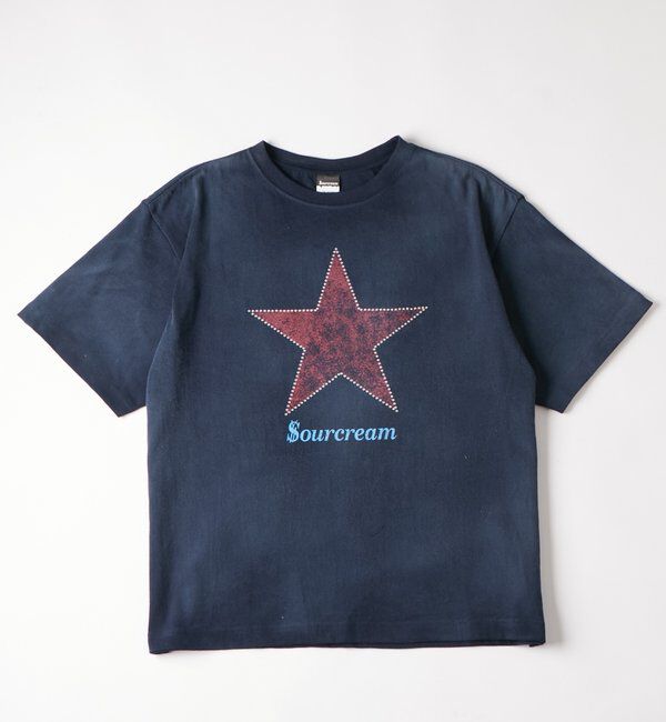 「【UNISEX】SourcreamラインストーンスターグラフィックTEE」|Tシャツ・カットソー|ネイビー