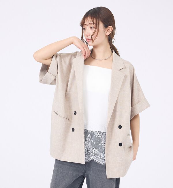 abahouse mavie「【大好評につき再登場！】ハーフスリーブ ジャケット」|テーラードジャケット|