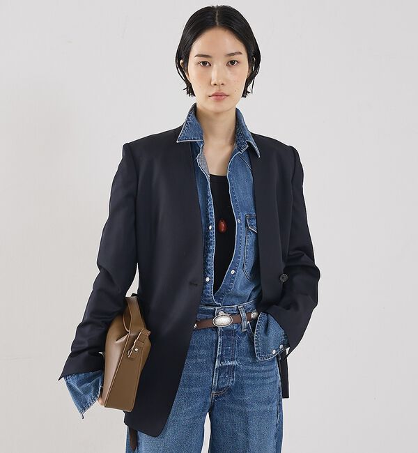 The Store by C' 「【COCUCA】ノーカラージャケット」|ノーカラージャケット|ダークネイビー