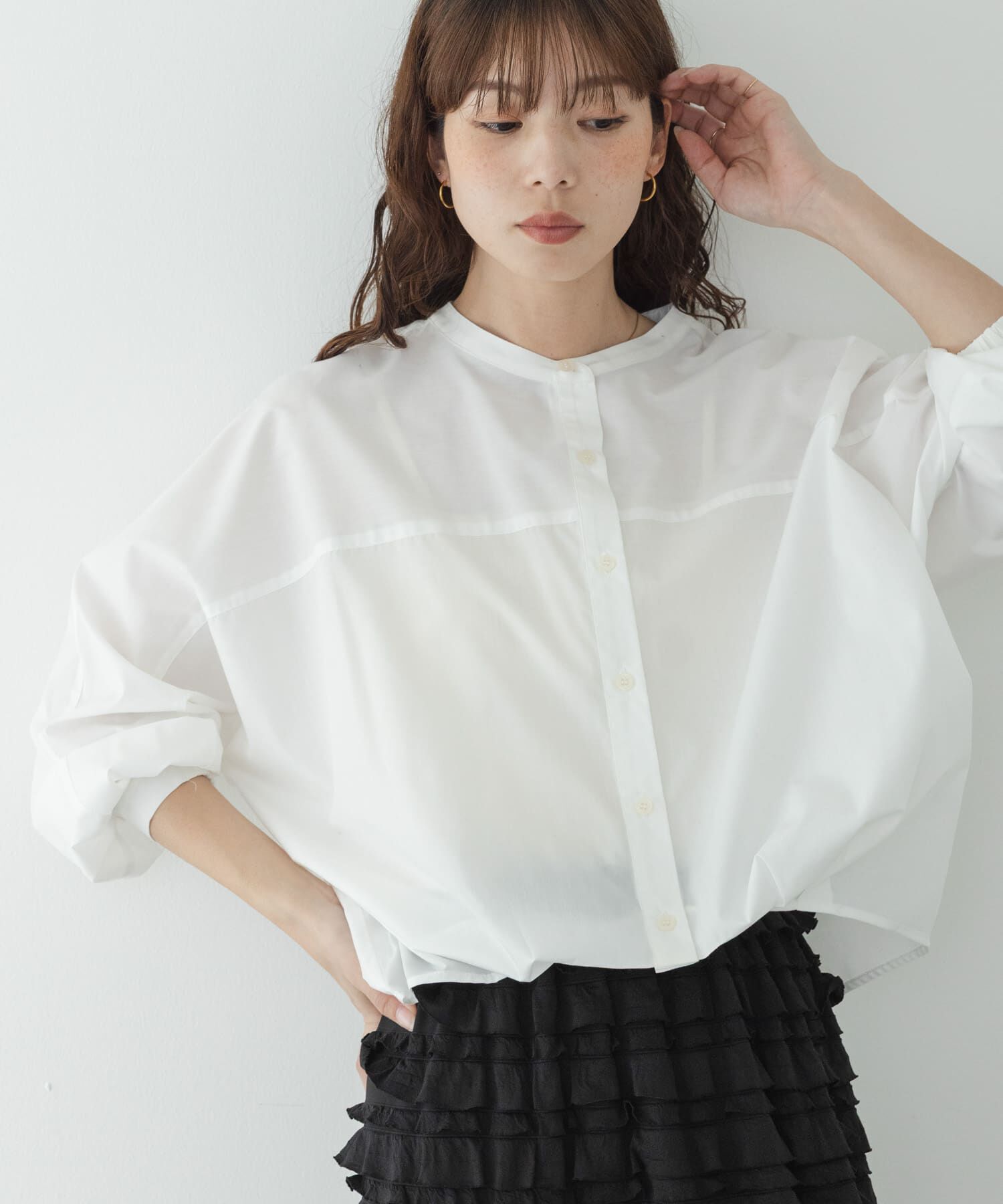 Sonny Label 「『WEB限定』フロントタックバンドカラーシャツ」|シャツ・ブラウス|
