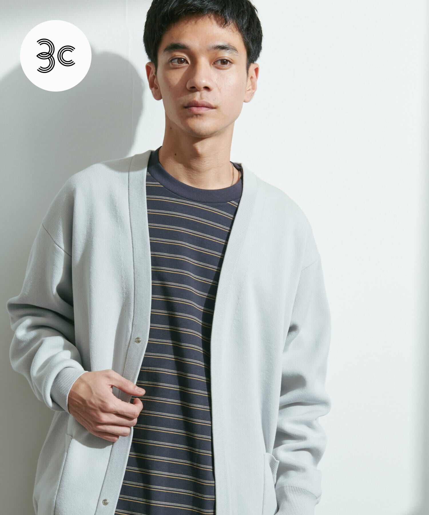 URBAN RESEARCH DOORS「『UR TECH Renew Knit』Vネックカーディガン」|カーディガン|グレー